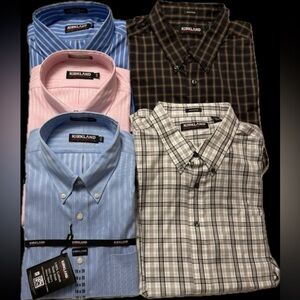 5 Men’s Plaid & Stripe Long Sleeve Button Shirts, XL/18-35”, NWT, $15 each